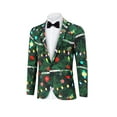 thumbnail image 5 of Men's Christmas Blazer Jacket Xmas Funny Ugly Casual One Button Holiday Suit, Christmas Tree, L, 5 of 7