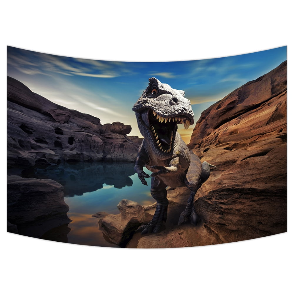 YKCG Dinosaurs Mountain Rock Home Decor Wall Hanging Tapestry Wall Art 90x60 inches