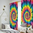 thumbnail image 5 of Blackout Kids Curtains,Colorful Rainbow Tie Dye Spiral Pattern Childrens Insulated Curtains Set Of 2,Bedroom Essentials,Toddler Room Decor 52"x84", 5 of 5
