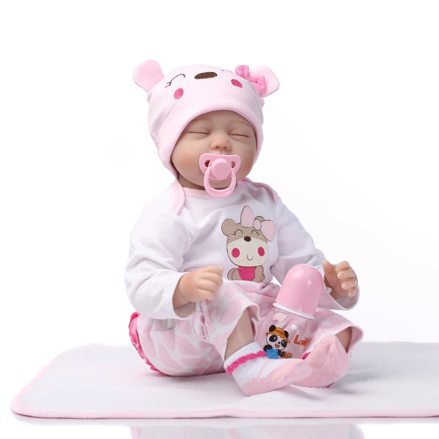 55cm Reborn Doll Soft Silicone Reborn Close Eye Real Looking Reborn Baby Dolls Toys for Gift As Children Playmate Doll Popupar Reborn