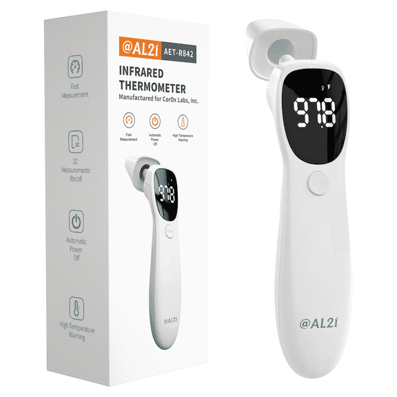 AL21 Dual Mode Thermometer for Adults, Kids, and Babies – Infrared Digital Forehead and Ear Thermometer, No Touch with Fever Alarm and Fast Results