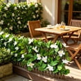 thumbnail image 6 of MORESEC Artificial Hedge Fence 78.74x11.02 in Expandable Faux Ivy Leaf Privacy Screen Panel with Yellow Flowers for Balcony Garden Wall Outdoor Decor, 6 of 7