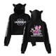 thumbnail image 4 of Sudadera corta con capucha y orejas de gato de Demon Hunters KPop, estilo grupo femenino, bonita sudadera corta con capucha y corte holgado., 4 of 5