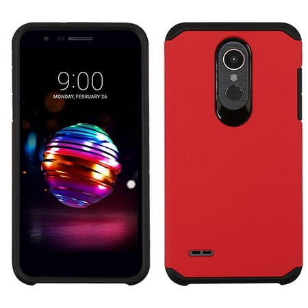 LG K10 (2018), K30 (X410), Premier Pro (L413DL) - Phone Case Shockproof Hybrid Rubber Rugged Case Cover Slim RED