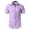 Purple, variant on Button Down T Shirt for Men Summer Lapel Button Down Graphic Short Sleeve Blouse Slim Fit Breathable Tees Summer Tropical Beach Tops 2026
