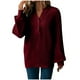 thumbnail image 5 of Sudaderas de otoño,Suéter con capucha y cuello en V para mujer, cierre de solapa con hebilla, manga larga, informal, para uso diario en primavera, sopatenor, 5 of 9