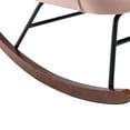thumbnail image 6 of Upholstered Armchair Single Sofa Accent Glider Rocker Nursery Rocking Chair Fabric Padded Seat with High Backrest and Armrest Accent Chair for Living Room Bedroom Offices(Pink), 6 of 8