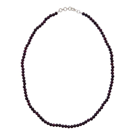 Tibetan Silver 925 Sterling Silver Garnet Necklace for Women, Handmade Beaded Strand Jewelry with Genuine Gemstones, Designer Fashion Gift