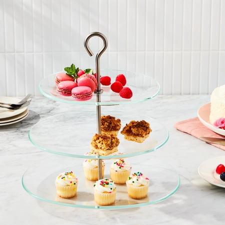 12.87″ X 13″ GLASS 3-TIER DESSERT STAND, BY WAY TO CELEBRATE