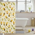 thumbnail image 3 of Honeybee Fabric Shower Curtain Cartoon Cute Honeybee Shower Curtain for Kids Boys Girls Teens Green Botanical Bathroom Waterproof Accessories with 12 Hooks Cute Animal Curtains,72x72 Inches, 3 of 6