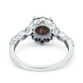 thumbnail image 3 of Art Deco Flower Natural Chocolate Smoky Quartz Ring 925 Sterling Silver Size 7, 3 of 6