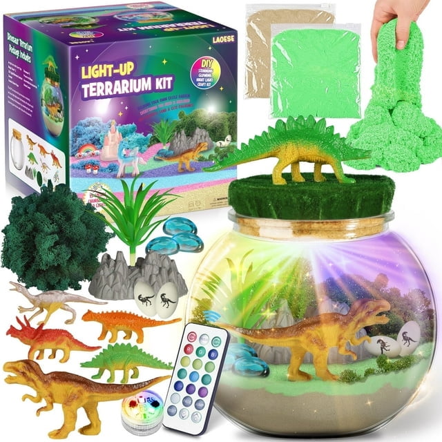 Light Up Terrarium Crafts Kit With Moon Lamp — DIY Gift For Kids 8-12, Boys & Girls Science Toy, Night Light & Decor - View #5
