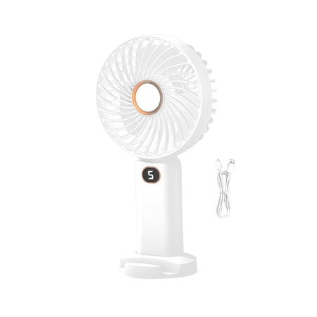 jicheng Mini Portable Fan 5 Speeds Personal Small Desk Fan for Office Outdoor Indoor White