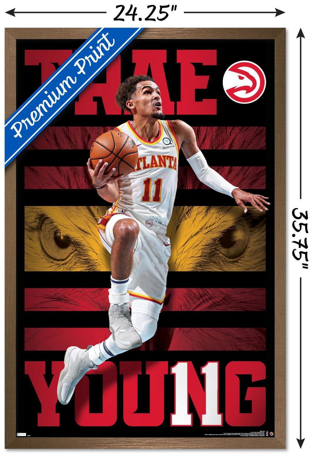 NBA Atlanta Hawks - Trae Young 20 Wall Poster, 22.375" x 34" Framed