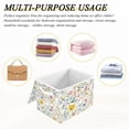 thumbnail image 6 of Yayeee Collapsible Cube Storage Bin with Lid Fabric Closet Decorative Basket with Handles, Watercolor Wildflowers, 6 of 7