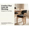 thumbnail image 6 of JYSong Set of 2 Tufted Chenille Dining Chairs, Black Upholstery with Wood Legs for Dining Room, 6 of 10