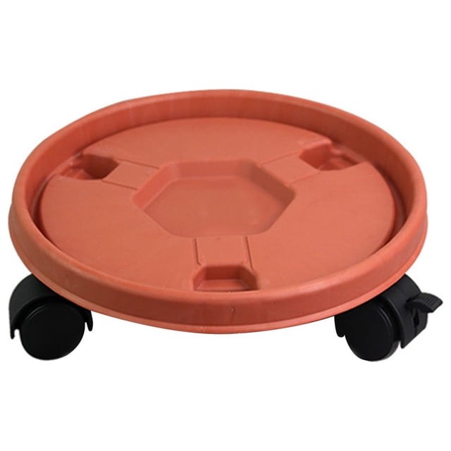 BKBP Plateau Mobile Universel 26cm Rond Base de Rouleau de Pot de Plante Robuste avec Rotation à 360° pour Jardinage Intérieur Extérieur Pots de Fleurs Châssis de Mobilité