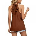 thumbnail image 6 of Xmarks Dressy Tank Top for Womens Sleeveless Mock Neck Tank Tops Halter Summer Casual Blouse Top, S-2XL, 6 of 6