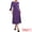 Purple, variant on Women's Zipper Front Bell Sleeves Midi A-Line Dresses 2XL Black
