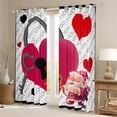 thumbnail image 2 of Red Love Pattern Windows Drapes Block 30%-50% Light,Happy Valentine's Day Home Decor Curtains for Living Room,Cute Dwarf Window Drapes 38Wx54L Inches Set of 2 Panels, 2 of 6