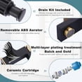 thumbnail image 3 of Black and Gold Bathroom Faucet WOWOW Black Gold Faucet for Bathroom Sink Modern Single Hole Bathroom Faucet with cUPC Supply Lines and Pop up Drain, 3 of 6