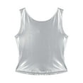 thumbnail image 5 of TiaoBug Womens Patent Leather Camisole Wet Look Zipper Crop Tank Tops Vest Rave Clubwear Silver XXL, 5 of 7