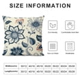 thumbnail image 5 of SHANXI Floral Pillow Covers Blue line Flower Decorative White Throw Pillows Pillowcase Decor for Outdoor Couch Chair Home Couch 24x24in, 5 of 5