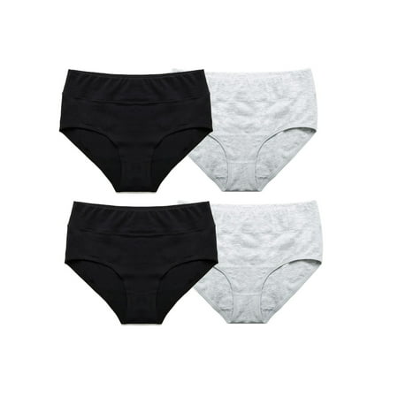 

YouLoveIt Women s Cotton Underwear High Waist Full Coverage Brief Panty Breathable Soft Briefs Panty Full Coverage Panties Stretch Cotton Brief for Women 4-pack