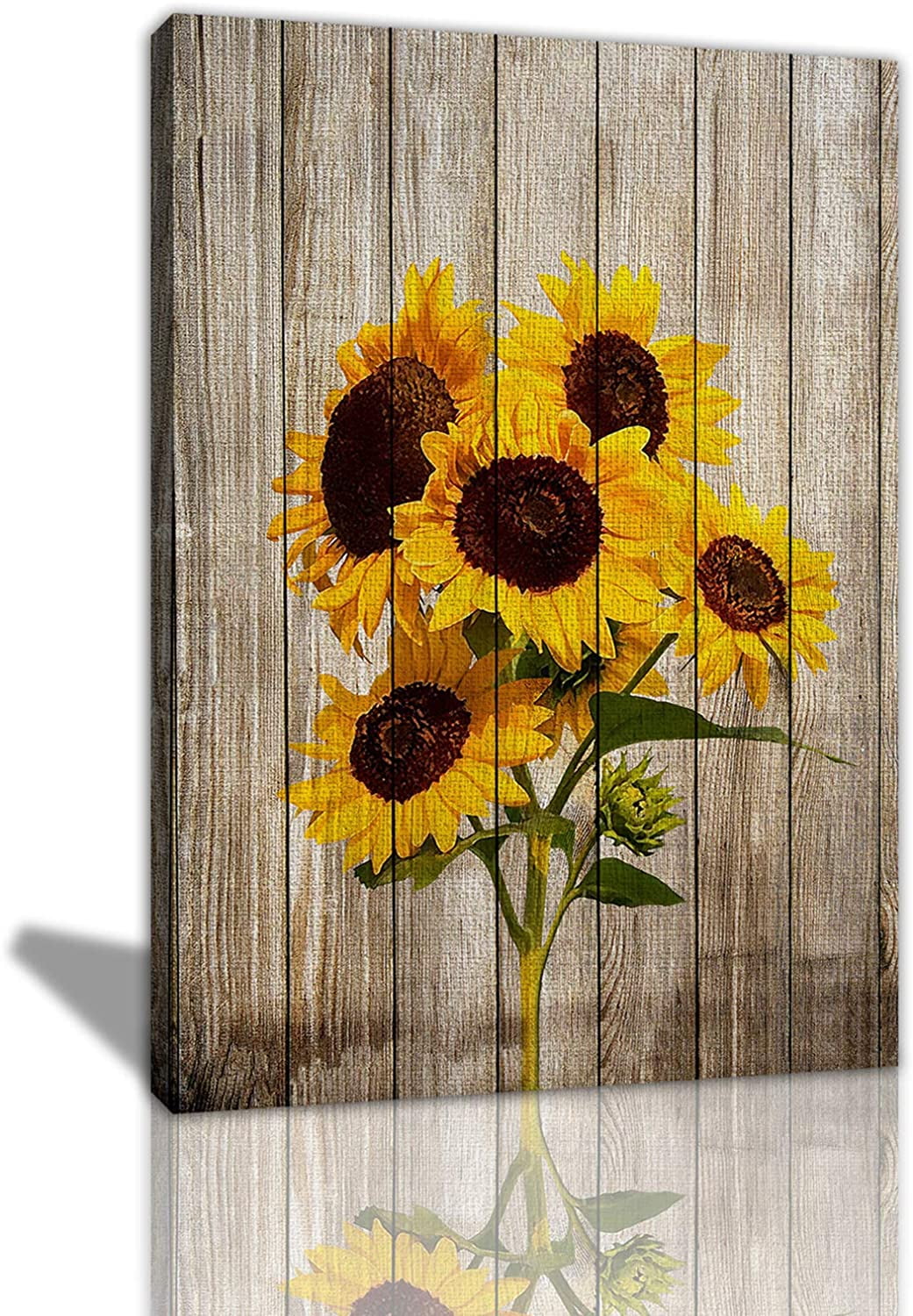 Vintage Wood Grain Yellow Sunflower Flower Canvas Wall Art Prints Picture Photo Painting For Home Wall Art Decoration Artwork Modern Home Gallery Decor Ready To Hang 8x12 Inch Walmart Com Walmart Com