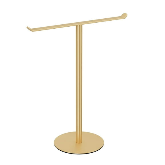 Shoreew Bath Hand Towel Holder Easy to Install Multi-Purpose Bathroom Countertop T-Shape Towel Bar Rack Stand with Heavy Base