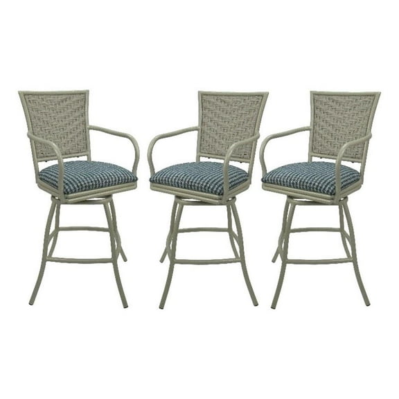 Set of 3 - Outdoor Indoor 30" Bar Stool - Erin on Beige Frame