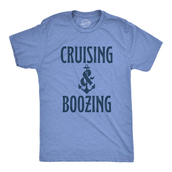 Mens Cruising and Boozing T Shirt Funny Ocean Cruise Family Vacation Drinking Graphic Tee Graphic Tees