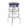 thumbnail image 2 of Richardson Seating Retro 1950s 30 chrome Swivel Bar Stool with Blue Seat, 2 of 3