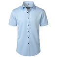 thumbnail image 2 of TAGOLD Mens Summer Short Sleeve Turndown collar Blouse & Shirt Solid Color Button Casual Wear Top, 2 of 4