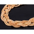 thumbnail image 2 of Braided Golden Tone Necklace With Six Intertwined Chains And Multiple Finishes, 2 of 4