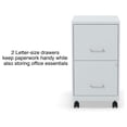 thumbnail image 3 of 2-Drawer File Cabinet, Lockable Office Storage - Letter Size, Mobile Gray Filing Cabinet 14x18x26.3", Office Organization, 3 of 8