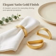 thumbnail image 3 of CNDRLEF 10 Pack Matte Gold Napkin Rings - Stainless Steel Semicircle Ring Holder for Wedding, Christmas, Party Dinner Table Setting, 3 of 8