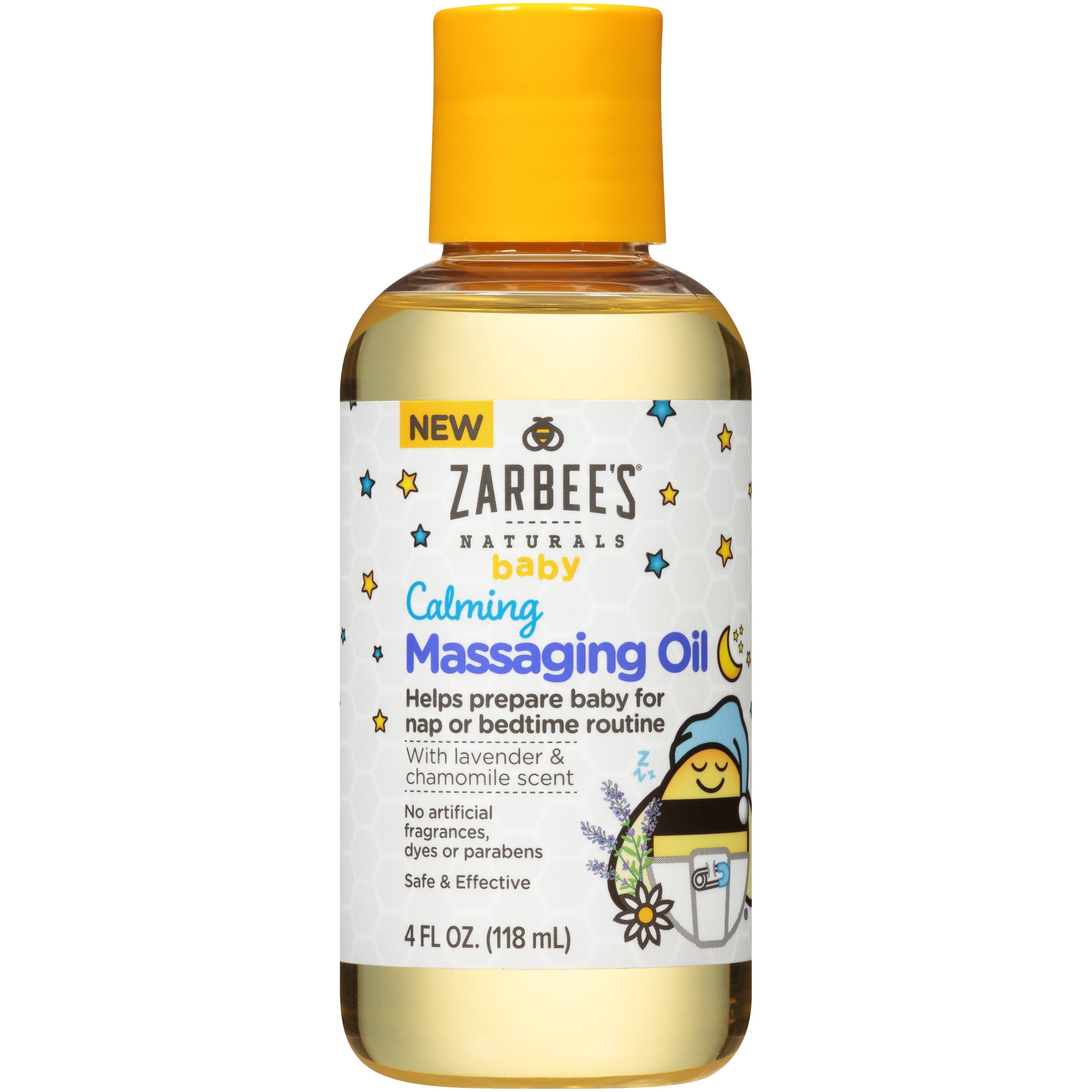 Zarbee's Naturals Baby Calming Massage Oil, Lavender & Chamomile, 4 fl oz