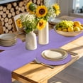 thumbnail image 4 of Lavender Burlap Texture Round 13 Inch Placemats Set of 2, Farmhouse Vintage Lavender HeatResistant Non Slip Place Mats for Dining Table, Wipeable Braided Kitchen Table Mats for Housewarming, 4 of 9