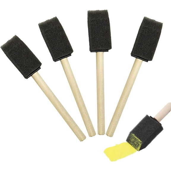 4Pcs Sponge Foam Paint Brushes, Small Foam Brush Set, 1 Inch Foam Art Brush for DIY Arts Crafts