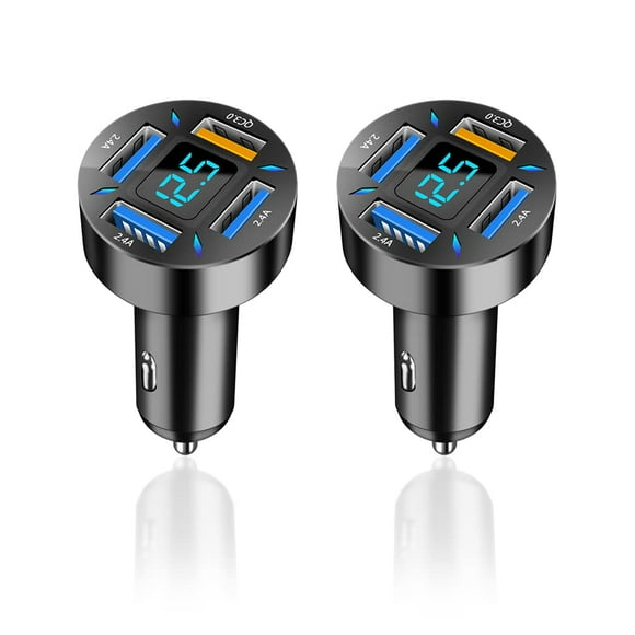 Cargador de coche KIFIDAN de 66 W de carga rápida con voltímetro para iPhone