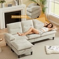 thumbnail image 3 of Pingliang Home Sectional Sofa with Storage Ottoman, 3 Seat L Shaped Chenille Couch Sofa for Living Room Apartment Office Home Small Space, 3 of 10