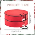 thumbnail image 3 of Christmas Decor Home Textile Storage Wreath Storage Container Christmas Wreath Storage Bag 2 Layer Storage Thickened Cloth Water Proof Material With Zipper Reinforced Handle Dusts Proof Red, 3 of 5