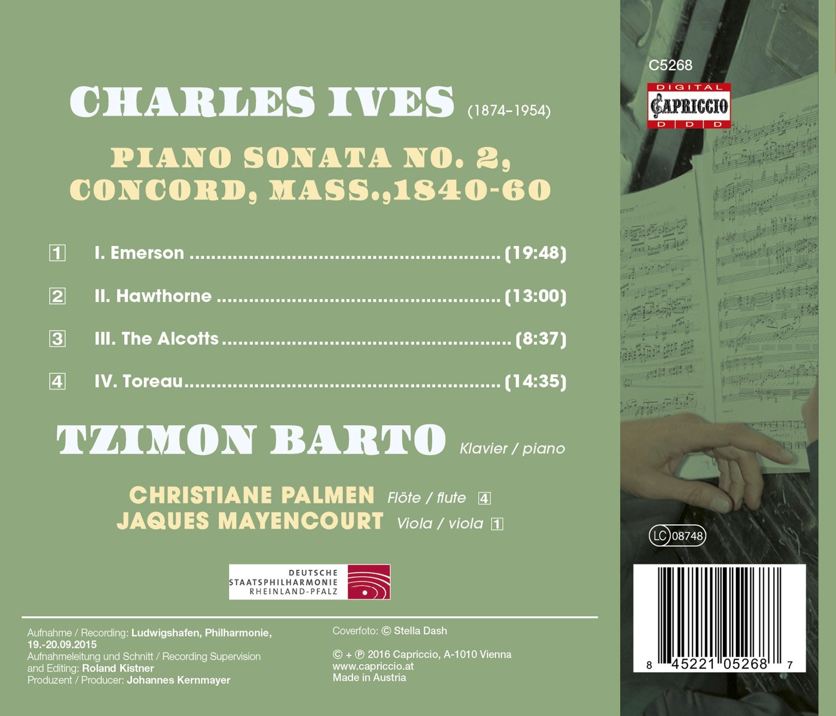 Ives / Barto,Tzimon - Ives: Piano Sonata No. 2 Concord - Music & Performance - CD