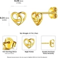 thumbnail image 3 of Celtic Women's Earrings Hypoallergenic Sterling Silver Studs, Women's Heart/Triangle/Cross/Bow Earrings Irish Jewelry Silver/Gold Plated/Rose Gold, 3 of 8