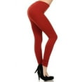 thumbnail image 2 of Women's Fashionable Fleece Leggings in Solid Color with 2 Gold zippers & seams on Front, Copper, 2 of 5