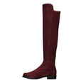 thumbnail image 4 of YDN Women Comfortable Pull On Over The Knee Flats Heels Boots Round Closed Toe Knee High Low Heels Winter Shoes Size 7.5 Red, 4 of 4