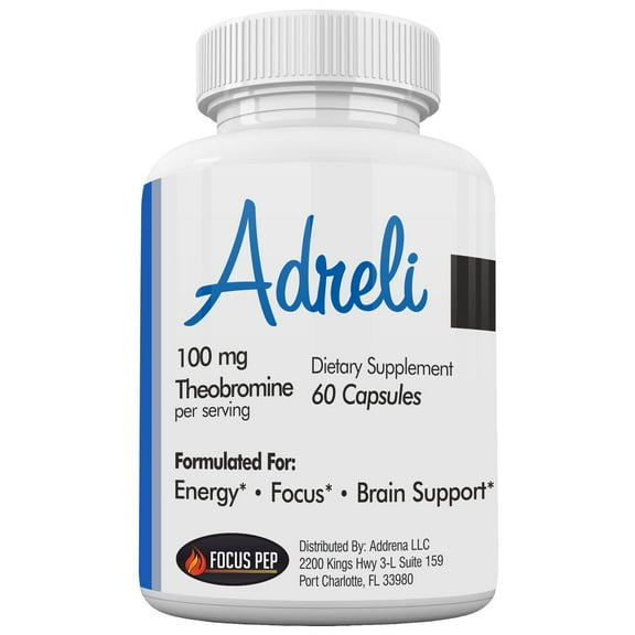 Adreli Energy Stimulant Pills- Study Supplement Alternative Pill, Natural Nootropic Supplements & Cognitive Enhancer Substitute to Elevate Mental Clarity 60 Capsules