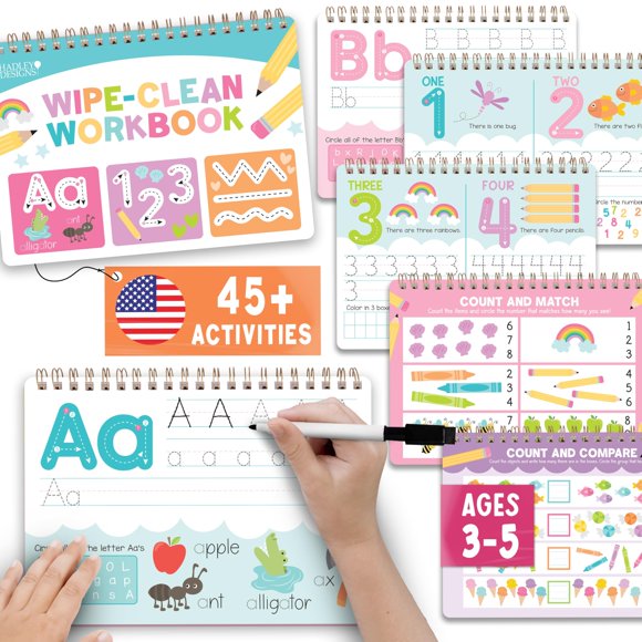 Libro ocupado de escritura a mano Hadley Designs ABC Tracing de 3 a 5 años