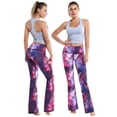 thumbnail image 3 of Pantalones de yoga BUBBLELIME Bootcut de cintura alta de poliéster Galaxy XL, 3 of 6